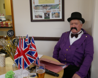 One of our “Master of ceremonies”, Mick Collins getting ready to entertain all.